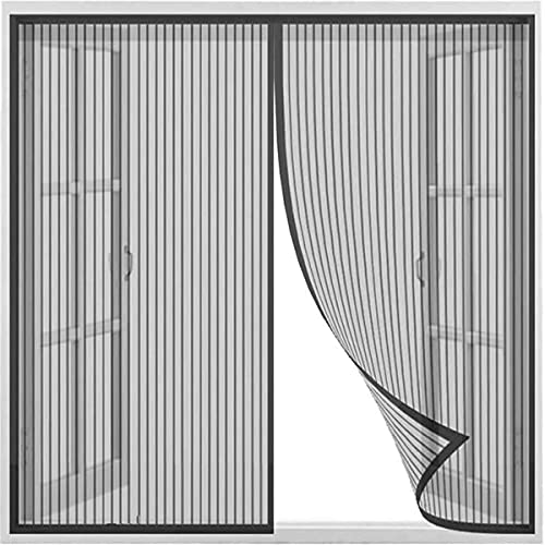 Domiss Magnetische Fliegenfenster Fenster 110x120cm Selbstklebender Magnet Anti-Moskito-Bildschirm Fensternetz, Faltbar für Balkontür und Terrasentür von Sichtschutz