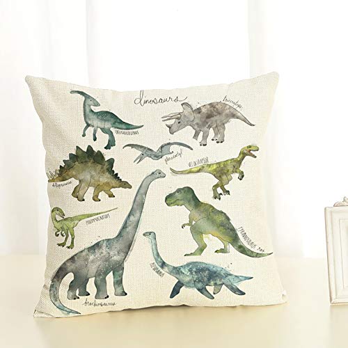 Kissenbezug Dinosaurier Gedruckt Sofa Dekor Kissen Fall Haltbar Kopfkissen-Bezug Dekorative Kuschelkissen-Hülle von Domivon