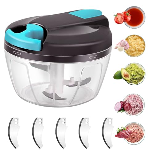 Domkan Zwiebelschneider 520 ml, Zwiebelschneider manuell mit 3 Edelstahlklingen, extra 5 Schneiden und 1 Mixer, Zwiebelschneider, Zwiebelschneider mit Scheibe… Domkan Zwiebelschneider 520 ml, Zwiebelschneider manuell mit 3 Edelstahlklingen, extra 5 Schneiden und 1 Mixer, Zwiebelschneider, Zwiebelschneider mit Scheibe… von Domkan