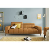 DOMO collection 2,5-Sitzer "Cunelli zeitlos und elegant, moderne Sitznähte als Designelement,", wahlweise mit 6-fach verstellbaren Kopfteilen, fester Sitzkomfort von Domo Collection
