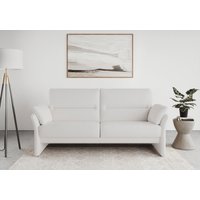 DOMO collection 2,5-Sitzer "Pina, schmale Armlehnen, mit Federkern, kompakt & elegant", Hoher Sitzkomfort, Microfaser hochflorig, creme, Breite 199 cm von Domo Collection