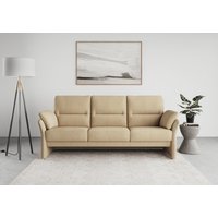 DOMO collection 3-Sitzer "Pina, schmale Armlehnen, mit Federkern, kompakt & elegant", Hoher Sitzkomfort, Feinstruktur, beige, Breite 219 cm von Domo Collection