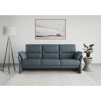 DOMO collection 3-Sitzer "Pina, schmale Armlehnen, mit Federkern, kompakt & elegant", Hoher Sitzkomfort, Luxus-Microfaser Lederoptik, petrol, Breite 219 cm von Domo Collection