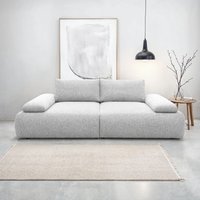 DOMO collection Big-Sofa "Évora Megasofa Breite 244 cm" Federkern, inkl. Armlehnenverstellung, Struktur grob, silber von Domo Collection