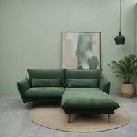 DOMO collection Ecksofa "100 032 kompakte Stellmaße, Breite 200cm, schmale Armlehnen, L-Form", bodenfrei, 19cm hohe Holzfüße von Domo Collection
