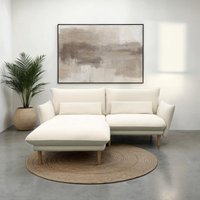 DOMO collection Ecksofa "100 032 kompakte Stellmaße, Breite 200cm, schmale Armlehnen, L-Form", bodenfrei, 19cm hohe Holzfüße von Domo Collection