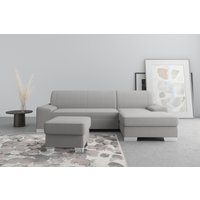 DOMO collection Ecksofa "Anzio L-Form, whlw. Bettfunktion, Federkern, hochwertig, Breite 271 cm", Ohne Bettfunktion, Recamiere rechts, Chenille-Struktur, grau von Domo Collection