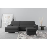 DOMO collection Ecksofa "Anzio L-Form, whlw. Bettfunktion, Federkern, hochwertig, Breite 271 cm", Ohne Bettfunktion, Recamiere links, Feinstruktur, anthratzit von Domo Collection