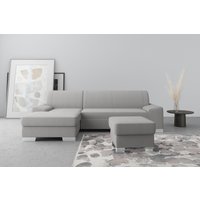 DOMO collection Ecksofa "Anzio L-Form, whlw. Bettfunktion, Federkern, hochwertig, Breite 271 cm", Ohne Bettfunktion, Recamiere links, Chenille-Struktur, grau von Domo Collection