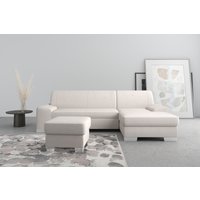 DOMO collection Ecksofa "Anzio L-Form, whlw. Bettfunktion, Federkern, hochwertig, Breite 271 cm", Ohne Bettfunktion, Recamiere rechts, Chenille-Struktur, creme von Domo Collection