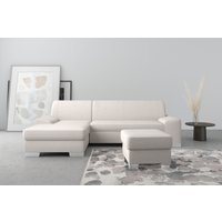 DOMO collection Ecksofa "Anzio L-Form, whlw. Bettfunktion, Federkern, hochwertig, Breite 271 cm", Ohne Bettfunktion, Recamiere links, Chenille-Struktur, creme von Domo Collection