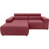 DOMO collection Ecksofa "Brandon, inkl. Kopfteilverstellung, B/T/H: 214/100/80 cm, L-Form", Mit Kopfteilverstellung, auch in Leder und Cord, L-Form von Domo Collection