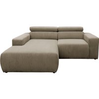 DOMO collection Ecksofa "Brandon B/T/H: 214/100/80 cm, L-Form", Cord, schlamm von Domo Collection