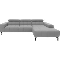 DOMO collection Ecksofa "Cunelli tolle Sitznähte als Designelement, fester Sitzkomfort, L-Form", wahlweise mit 6-fach verstellbarer Kopfteilverstellung, bodenfrei von Domo Collection