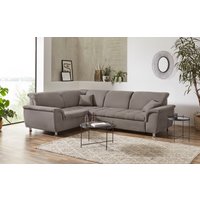 DOMO collection Ecksofa "Franzi, zeitlos und elegant, moderne Sitzheftung, L-Form", wahlweise mit Kopfteilverstellung (dann Breite: 275 cm) von Domo Collection
