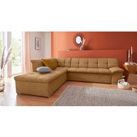DOMO collection Ecksofa "Lagoa, moderne Sitzheftung, bequem und komfortabel, L-Form", wahlweise mit Bettfunktion, frei im Raum stellbar, große Farbvielfalt von Domo Collection