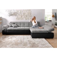 DOMO collection Ecksofa "Moric, L-Form, XXL-Sofa - Breite 300cm", wahlweise mit Bettfunktion und Armteilverstellung, schwarz-weiß-grau von Domo Collection