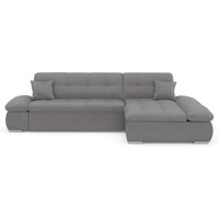DOMO collection Ecksofa "Moric, L-Form, XXL-Sofa - Breite 300cm", wahlweise mit Bettfunktion und Armteilverstellung, dunkelgrau von Domo Collection