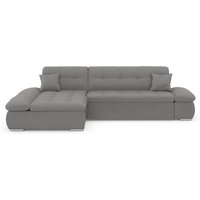 DOMO collection Ecksofa "Moric, L-Form, XXL-Sofa - Breite 300cm", wahlweise mit Bettfunktion und Armteilverstellung, dunkelgrau von Domo Collection