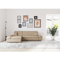 DOMO collection Ecksofa "Moric, L-Form, XXL-Sofa - Breite 300cm", wahlweise mit Bettfunktion und Armteilverstellung, cappucino von Domo Collection