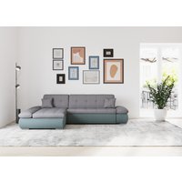 DOMO collection Ecksofa "Moric, L-Form, XXL-Sofa - Breite 300cm", wahlweise mit Bettfunktion und Armteilverstellung, eibsblau-grau von Domo Collection
