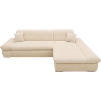DOMO collection Ecksofa "Moric, L-Form, XXL-Sofa - Breite 300cm", wahlweise mit Bettfunktion und Armteilverstellung, Cord, Creme von Domo Collection