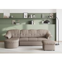 DOMO collection Ecksofa "Pegnitz, elegante Rückensteppung, kompakte Stellmaße 238/141cm, L-Form", wahlweise mit Bettfunktion von Domo Collection