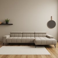 DOMO collection Ecksofa "Trento L-Form, mit Kufenfuß oder Einzelfuß", wahlweise mit Kopfteilverstellung, Recamiere links/rechts bestellbar von Domo Collection