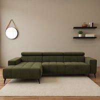 DOMO collection Ecksofa "Trento L-Form, mit Kufenfuß oder Einzelfuß", wahlweise mit Kopfteilverstellung, Recamiere links/rechts bestellbar von Domo Collection