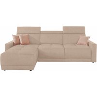 DOMO collection Ecksofa "Ava mit moderner Sitzheftung & toller Doppelnaht, komfortabel, L-Form", mit Recamiere, inkl. Federkern, wahlweise mit Kopfteilverstellungen von Domo Collection