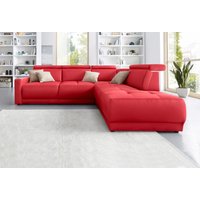 DOMO collection Ecksofa "Ava, moderne Sitzheftung mit toller Doppelnaht, komfortabel, L-Form", mit Ottomane, inkl. Federkern, wahlweise mit Kopfteilverstellungen von Domo Collection