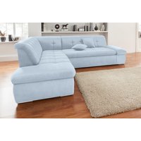 DOMO collection Ecksofa "NMoric incl. Zierkissen B/T/H: 273/216/80 cm L-Form", Ottomanen-Abschluss, wahlweise mit Bettfunktion und Armlehnverstellung von Domo Collection