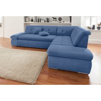 DOMO collection Ecksofa "NMoric incl. Zierkissen B/T/H: 273/216/80 cm L-Form", Ottomanen-Abschluss, wahlweise mit Bettfunktion und Armlehnverstellung von Domo Collection