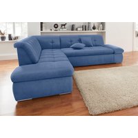 DOMO collection Ecksofa "NMoric incl. Zierkissen B/T/H: 273/216/80 cm L-Form", Ottomanen-Abschluss, wahlweise mit Bettfunktion und Armlehnverstellung von Domo Collection