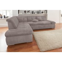 DOMO collection Ecksofa "NMoric incl. Zierkissen B/T/H: 273/216/80 cm L-Form", Ottomanen-Abschluss, wahlweise mit Bettfunktion und Armlehnverstellung von Domo Collection