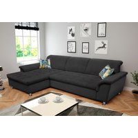 DOMO collection Ecksofa "Franzi Steppung im Sitzbereich B7T/H: 278/162/80 cm, L-Form" mit Kopfteilverstellung, Flachgewebe, graphite von Domo Collection