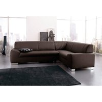 DOMO collection Ecksofa "Alisson, zeitlose Optik, flache Armlehnen, L-Form" fester Sitzkomfort, wahlweise mit Bettfunktion von Domo Collection