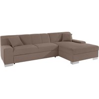 DOMO collection Ecksofa "Bero, elegant und zeitlos, flache Armlehnen, Breite 268cm L-Form" fester Sitzkomfort, wahlweise mit Bettfunktion von Domo Collection