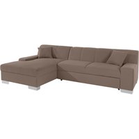 DOMO collection Ecksofa "Bero, elegant und zeitlos, flache Armlehnen, Breite 268cm L-Form" fester Sitzkomfort, wahlweise mit Bettfunktion von Domo Collection