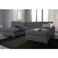 DOMO collection Ecksofa "Florentina zeitlos und elegant, Sitznähte als Designelement, L-Form", wahlweise mit Bettfunktion, mit Kontrastnaht, Komfortsitzhöhe 47cm von Domo Collection