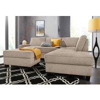 DOMO collection Ecksofa "Florentina zeitlos und elegant, Sitznähte als Designelement, L-Form", wahlweise mit Bettfunktion, mit Kontrastnaht, Komfortsitzhöhe 47cm von Domo Collection