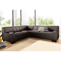 DOMO collection Ecksofa "Norma Top, elegant und modern, flache Armlehnen, L-Form", wahlweise mit Bettfunktion von Domo Collection