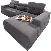 DOMO collection Ecksofa "Brandon große Ausführung B/T/H: 289/177/80 cm, auch in Leder und Cord", mit Kopfteilverstellung, wahlweise Sitztiefenverstellung, L-Form von Domo Collection