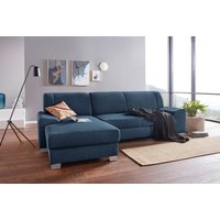 DOMO collection Ecksofa "Anzio L-Form, whlw. Bettfunktion, Federkern, hochwertig, Breite 271 cm", Mit Bettfunktion, Recamiere links, Struktur fein, dunkelblau DOMO collection Ecksofa "Anzio L-Form, whlw. Bettfunktion, Federkern, hochwertig, Breite 271 cm", Mit Bettfunktion, Recamiere links, Struktur fein, dunkelblau von Domo Collection
