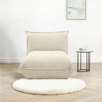 DOMO collection Sessel "Nantes Loungesessel, Wohlfühlsessel" hochwertig gepolstert mit Federkern, Struktur, beige-petrol von Domo Collection