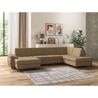 DOMO collection Wohnlandschaft "Capelo, komfortabel, klare Linien zeichnen dieses Design aus, U-Form", mit Armteilverstellung, wahlweise mit Bettfunktion, Federkern von Domo Collection