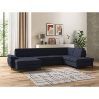 DOMO collection Wohnlandschaft "Capelo, komfortabel, klare Linien zeichnen dieses Design aus, U-Form", mit Armteilverstellung, wahlweise mit Bettfunktion, Federkern von Domo Collection