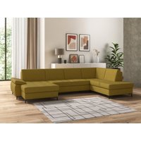 DOMO collection Wohnlandschaft "Capelo, komfortabel, klare Linien zeichnen dieses Design aus, U-Form", mit Armteilverstellung, wahlweise mit Bettfunktion, Federkern von Domo Collection