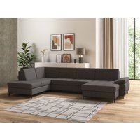 DOMO collection Wohnlandschaft "Capelo, komfortabel, klare Linien zeichnen dieses Design aus, U-Form", mit Armteilverstellung, wahlweise mit Bettfunktion, Federkern von Domo Collection