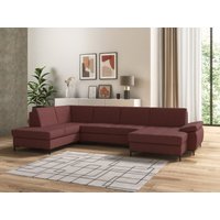 DOMO collection Wohnlandschaft "Capelo, komfortabel, klare Linien zeichnen dieses Design aus, U-Form", mit Armteilverstellung, wahlweise mit Bettfunktion, Federkern von Domo Collection